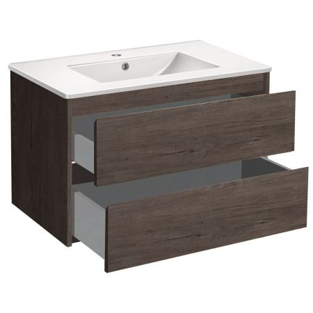 База под раковину Gio 800 подвесная, 2 выкатных ящика soft-close, R.Oak, артикул VMC-2G800RO