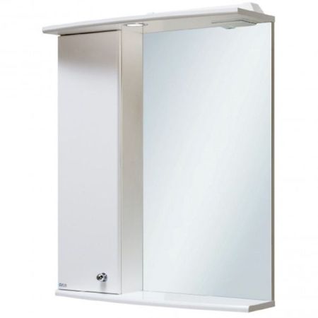 Зеркало со шкафом Runo Ирис 55 4620750022419 с подсветкой L Белое, артикул 4620750022419