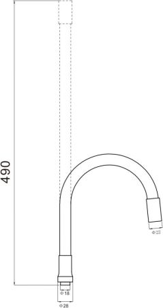 Гибкий излив для кухонного смесителя Savol S-CG12, бежевый, артикул S-CG12