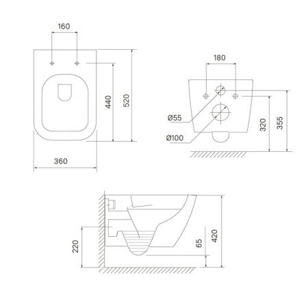 Унитаз подвесной, безободковый, Torr, IDDIS, TORRDSEi25, артикул TORRDSEi25