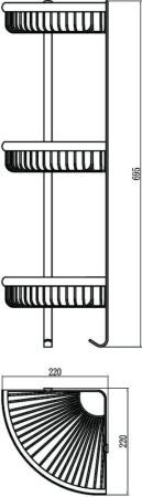 Полка решетка угловая тройная Savol (S-Q5854-3), артикул S-Q5854-3