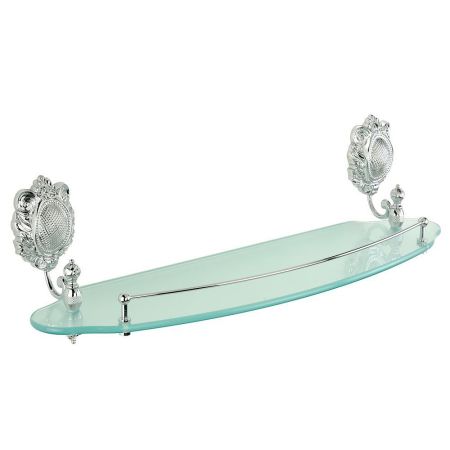 CLEOPATRA Полка c галереей, L55 см, стекло матовое/хром, артикул 16664