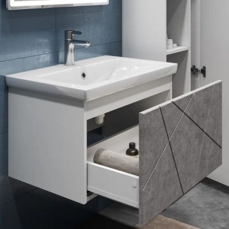 Тумба под раковину подвесная VIGO Geometry 034 бетон, 70 см, артикул 034 бетон