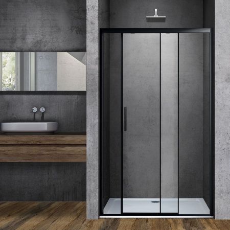 Душевая дверь Soft VDS-3SO140CLB, 1400, черный, стекло прозрачное, артикул VDS-3SO140CLB