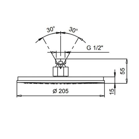 Fantini AK/25 Верхний душ 20 см, защита от известкового налета, цвет Nickel PVD