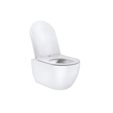 Унитаз подвесной Evo VT1-34 безободковый, цвет белый, ультратонкое soft-close сиденье, артикул VT1-34