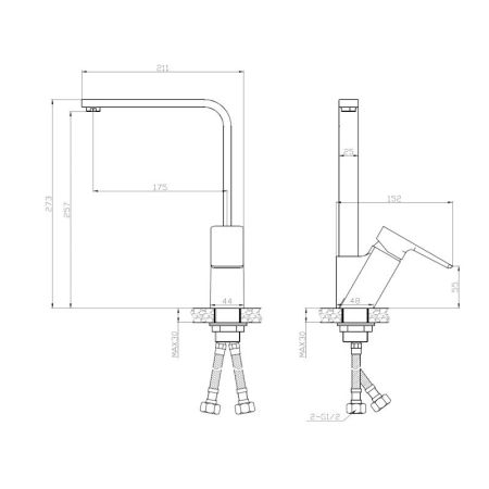 Смеситель для кухни Esko SAMARA SMR519, хром