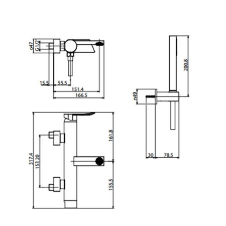 Gattoni Soffio Смеситель для ванны, с носиком, однорычажный. с ручной лейкой. цвет хром, артикул 8100/81C0cr