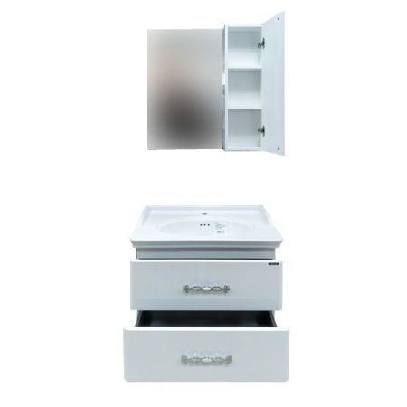 Зеркало со шкафом Comforty Неаполь 80 4147561 Белое, артикул 4147561