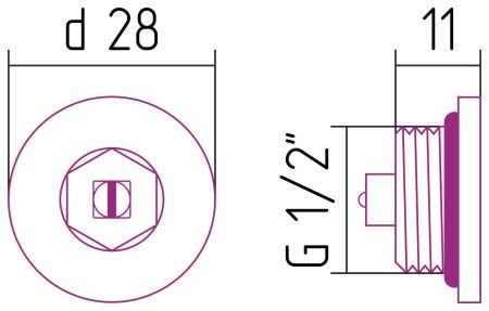 Воздухоотводчик "СТИЛЬЕ" хром d 28 мм / G 1/2" НР (Без покрытия), артикул 00100-0009