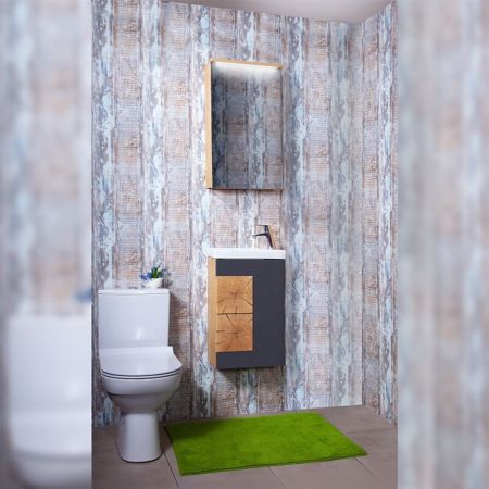 Комплект мебели для ванной Бриклаер Форест 40, дуб золотой/антрацит, артикул Форест 40