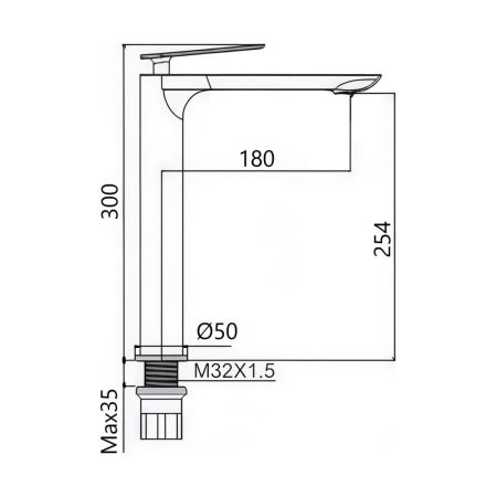 Смеситель для раковины высокий Maretti Campanella CP32RF847-V, золотой сатин
