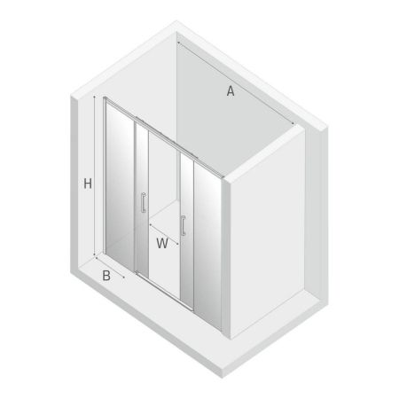 Дверь в нишу NEW TRENDY PRIME 150x200 D-0335A (хром), артикул D-0335A