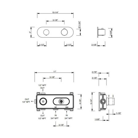 FANTINI MARE Смеситель для душа настенный встраиваемый, термостатический, с переключателем на 2 положения, внешняя часть, цвет белый матовый, артикул 51 29 V272B