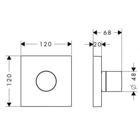 AX ShowerCollection Встраиваемый запорный/переключающий вентиль Trio/Quattro , ½’ (внешняя часть), цвет: хром, артикул 10932000