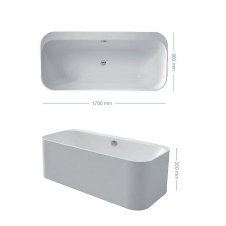 KERASAN Tribeca Ванна свободностоящая акриловая  170х80х58см в комплекте со сливом Clic-clac, цвет белый, артикул 743001
