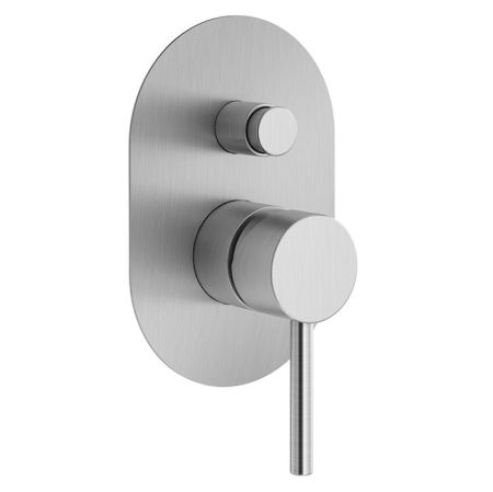 Plumberia Selection IXO Внешняя часть встраиваемого смесителя на 2 вых., накладка овал 100х150мм, браш.хром, артикул XO1001CS