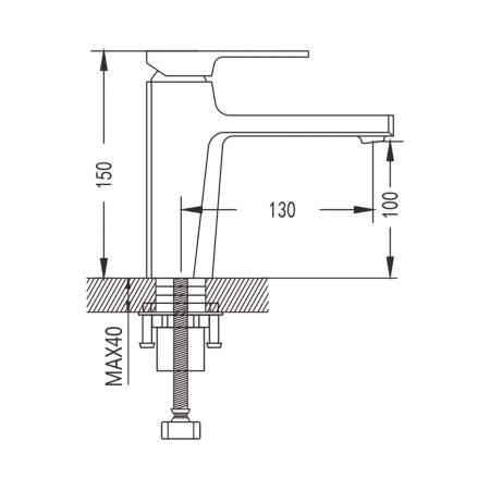 Смеситель для раковины Shevanik S8901H, черный