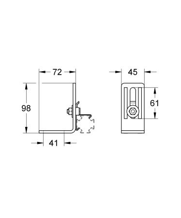 Угловой элемент для монтажа к полу или стене GROHE Rapid Pro (39023000) Угловой элемент для монтажа к полу или стене GROHE Rapid Pro (39023000)