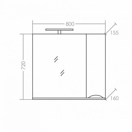 Зеркальный шкаф Санта Сатурн 80 см, 700275, с подсветкой, белый