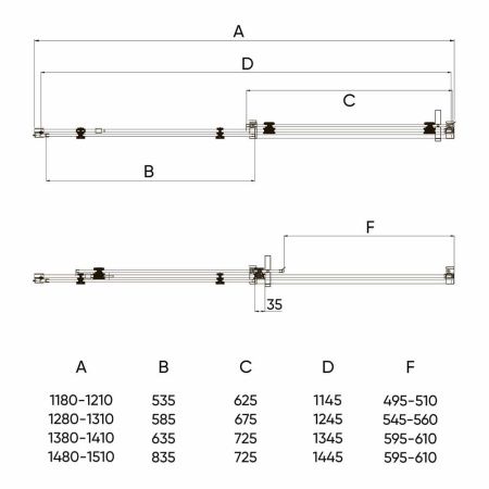 Душевая дверь Veconi Vianno VN-74, 1400x1950, хром, стекло прозрачное
