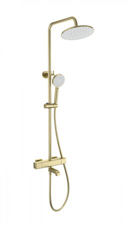 Душевая система с термостатом WONZON & WOGHAND STAY 4, Брашированное золото (WW-A3007-T1-BG), артикул WW-A3007-T1-BG