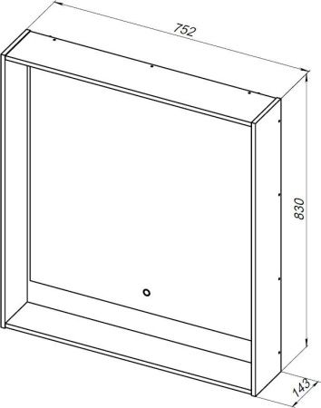 Зеркало Aquanet Милан 80 LED черный глянец Зеркало Aquanet Милан 80 LED черный глянец