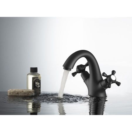 Смеситель для раковины Timo Nelson 1911/03F черный, артикул 1911/03F