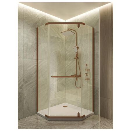 Душевой уголок Knotlor FCD090CG0RB 5-тиугольный 90х90х200, бронза