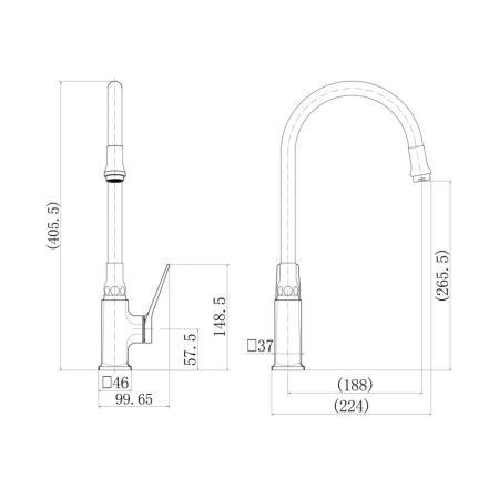 Смеситель для кухни FASHUN A4186-7A, черный
