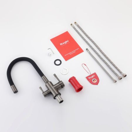 Смеситель для кухни с подключением фильтра Raglo R81.64.09, графит, артикул R81.64.09