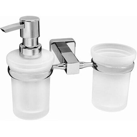 Стакан для зубных щеток с дозатором жидкого мыла WasserKRAFT Lippe K-6589 Хром, артикул K-6589