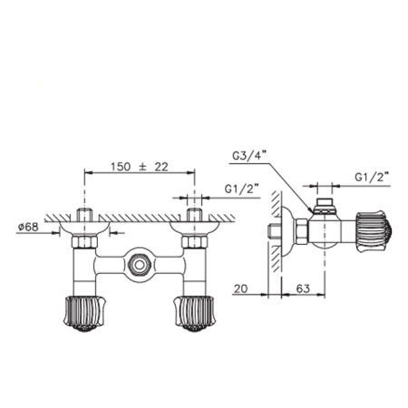 Nicolazzi Onice Смеситель для душа без гибкого шланга и лейки, цвет: хром, артикул 2125CR09O