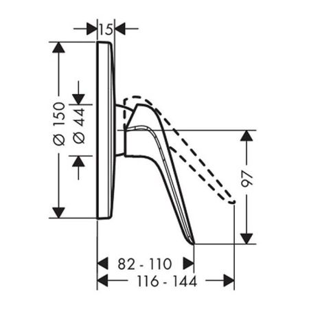HG Novus Встраиваемый смеситель для душа на 1 источник, внешняя часть, цвет: хром, артикул 71067000