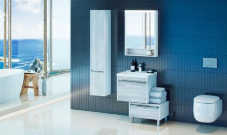 Зеркальный шкаф Акватон Капри 60 с подсветкой 1A230302KP010 Белый, артикул 1A230302KP010