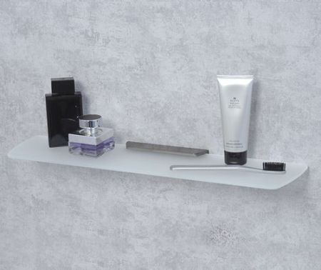 Стеклянная полка WasserKRAFT Wiese K-8924 Оружейная сталь