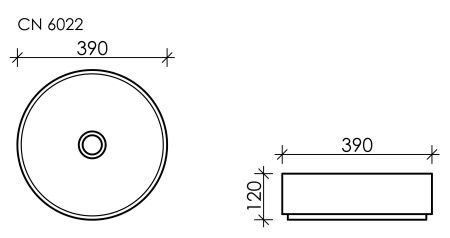 Умывальник чаша накладная круглая Element 390*390*120мм CN6022 Умывальник чаша накладная круглая Element 390*390*120мм CN6022