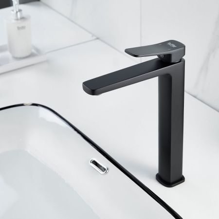 Смеситель для раковины высокий  Raffine F1199H, черный, артикул F1199H