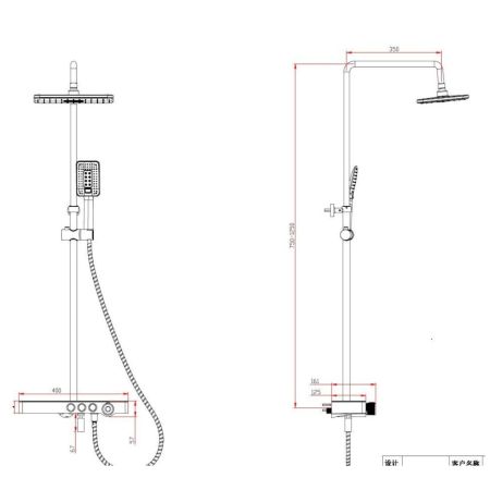 Душевая система Savol SK-H3245A, хром, артикул SK-H3245A