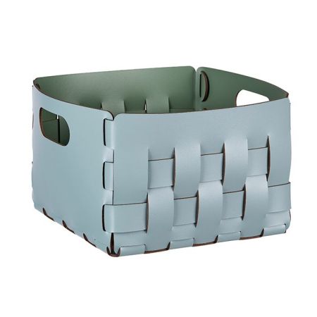 ADJ Корзинка Bottega, 25x25xH20 см., цвет: небесный/эвкалипт, артикул 1044.50/60