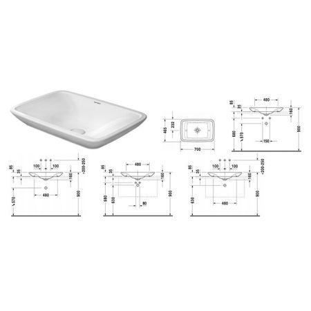 Duravit PuraVida Раковина накладная шлифованный вариант, без перелива, без площадки под смес., вкл. крепление, а также выпуск с керамической крышкой,, артикул 0369700000