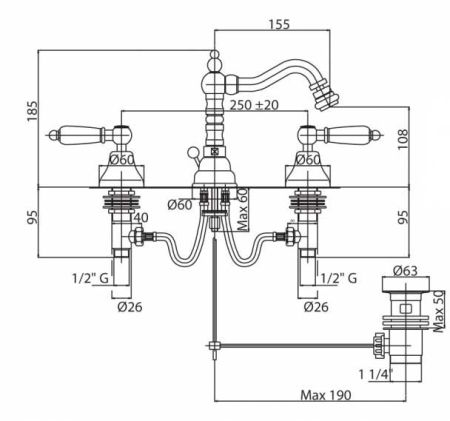 Смеситель для биде Cezares First FIRST-BBS2-03/24-Nc Золото, артикул FIRST-BBS2-03/24-Nc