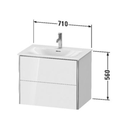Duravit XSquare Тумба подвесная под раковину # 234473, 2 яшика, 560x710x478мм, цвет Night Blue SaM, артикул XS432309898
