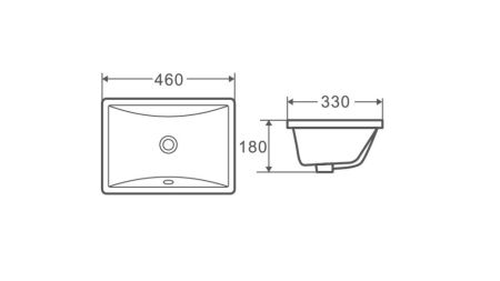 Раковина под столешницу D&K Berlin белая 460*330*180мм (DT1431616), артикул DT1431616