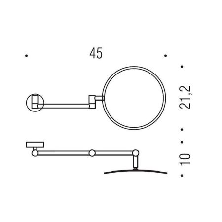 Colombo Specchi Косметическое зеркало без подсветки, цвет: хром, артикул В9759.CR