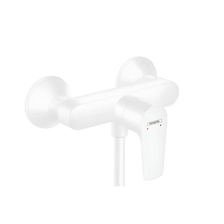 Смеситель для душа, Hansgrohe, Talis E, тип открывания воды-однорычажный, тип регулирования воды-керамический узел смешивания, тип установки-настенный, отверстия для монтажа-2, цвет-белый матовый, артикул 71760700