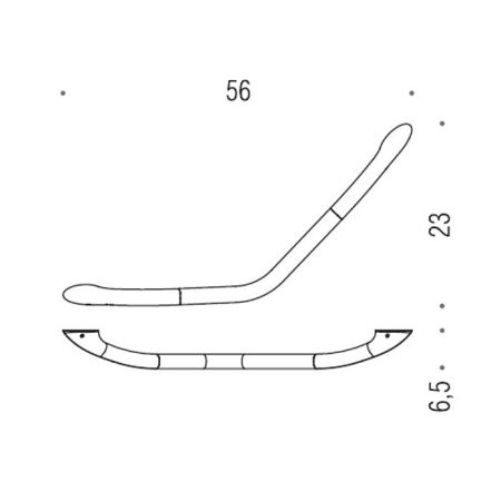 Colombo Universali, ручка д/ванны изогнут.-56*23см, цвет: хром, артикул B9735.CR