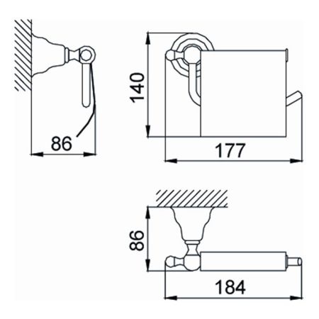 HUBER Croisette Бумагодержатель с крышкой, цвет бронза