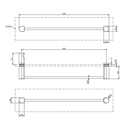 GESSI Rilievo Полотенцедержатель, 45 см, цвет: хром, артикул 59564#031