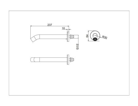 Излив встраиваемый DK хром (DC1004895), артикул DC1004895